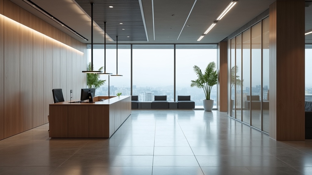 Empty European bank branch interior relevant to non-resident bank account for property purchase