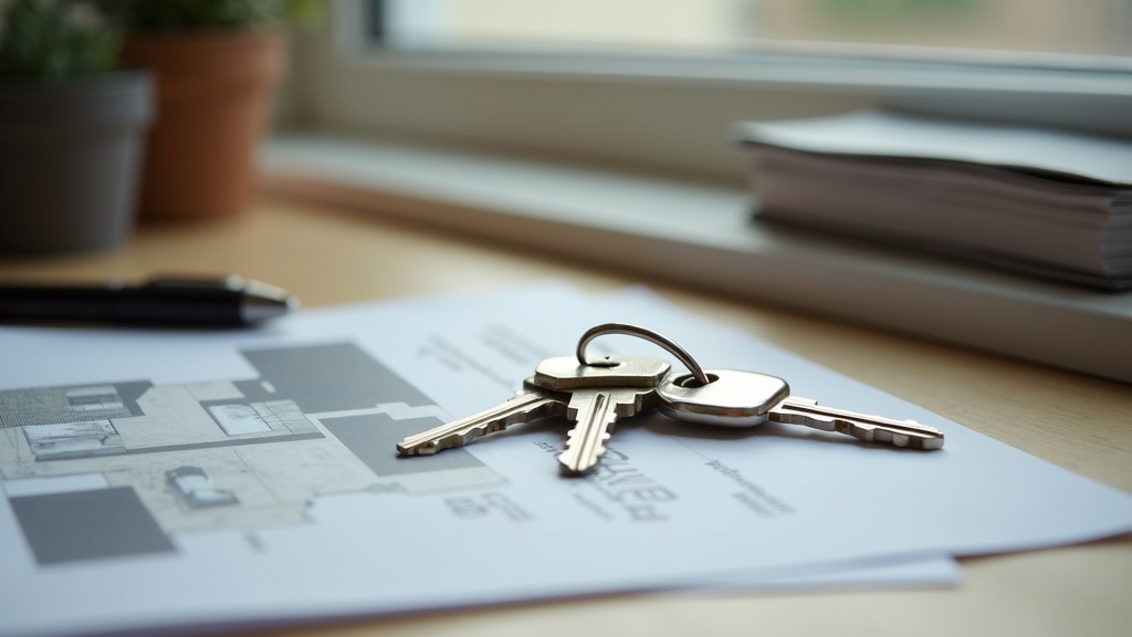 Keys and documents on a desk representing the property buying process in Spain