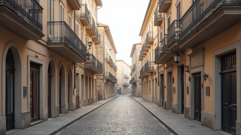 European residential street with balconies illustrating rental housing across different countries