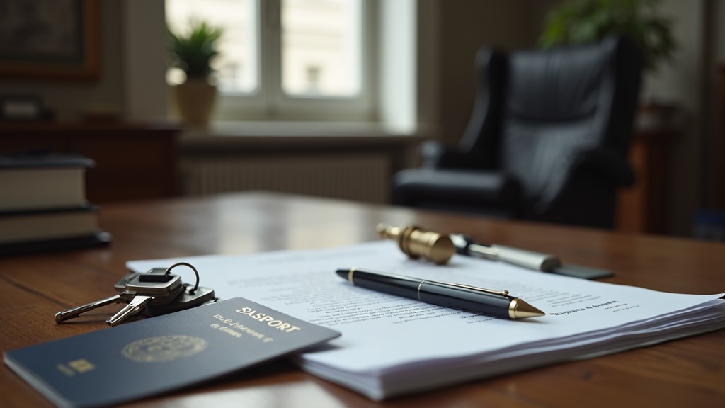 Documents, passport and keys on a desk illustrating opening a bank account as a foreign property buyer