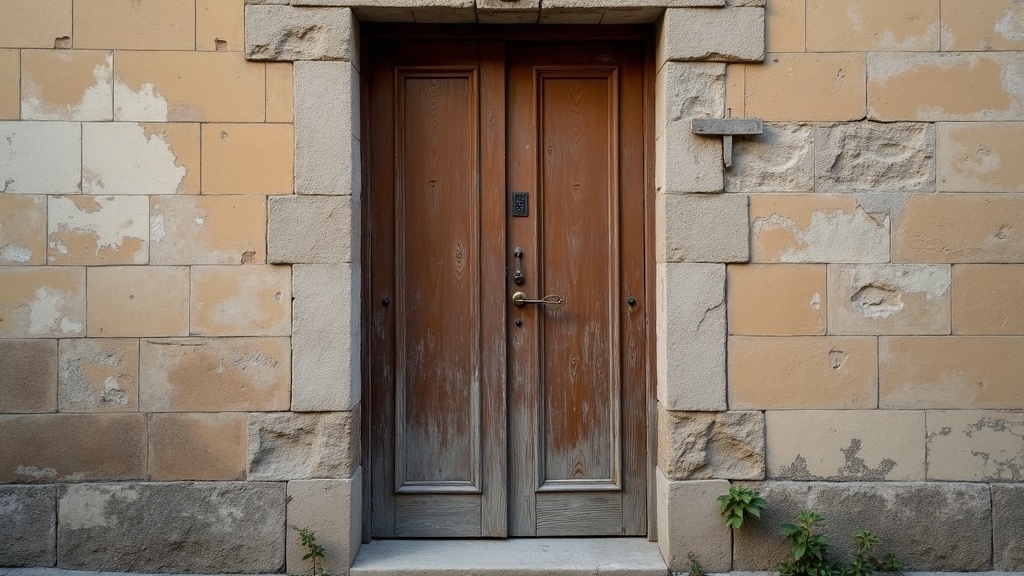 Old wooden door with brass key illustrating buying property in Europe