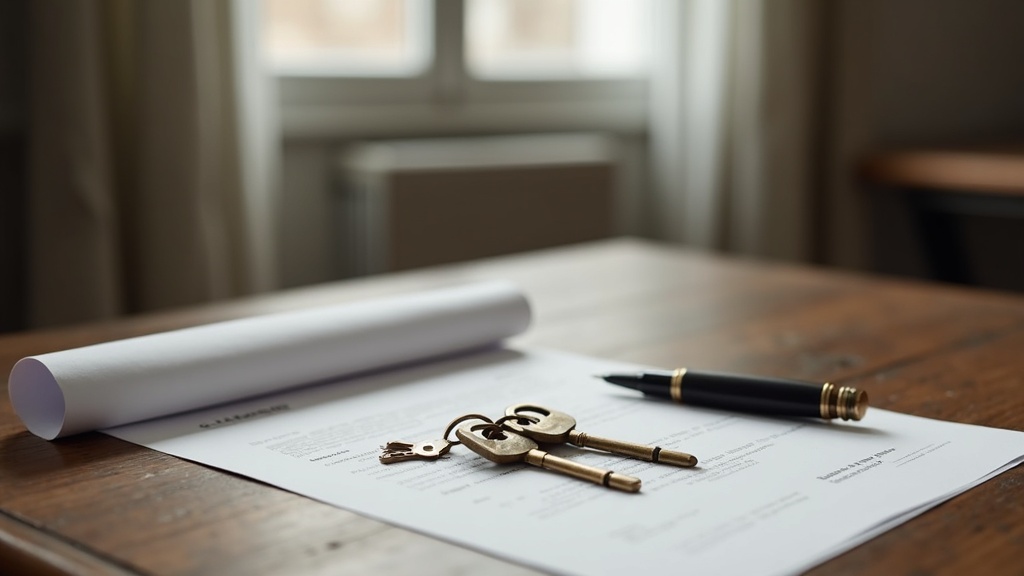 Keys and lease document on a desk representing what to check before signing a European lease