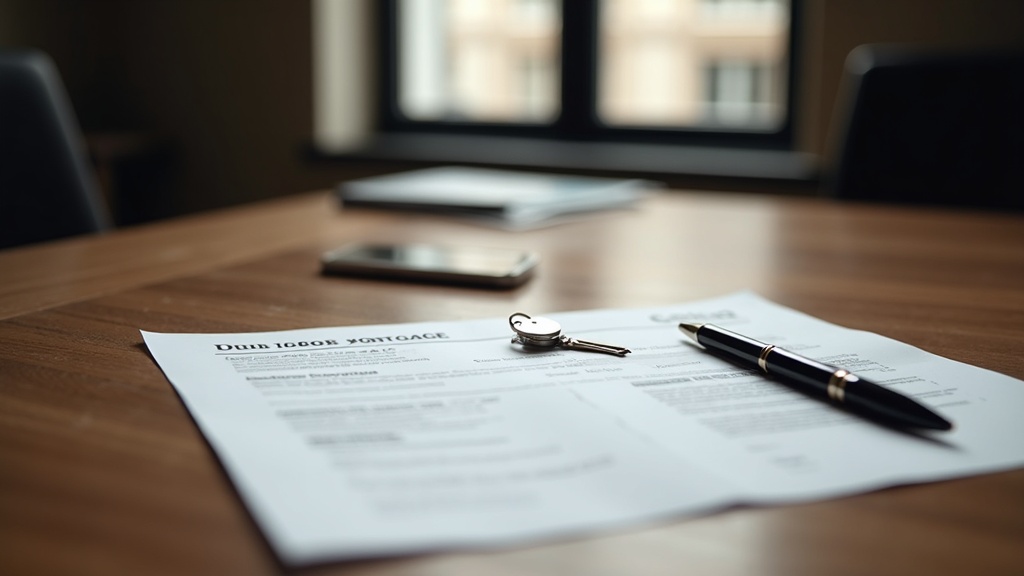 Mortgage documents and keys on a desk illustrating foreign buyer mortgage terms