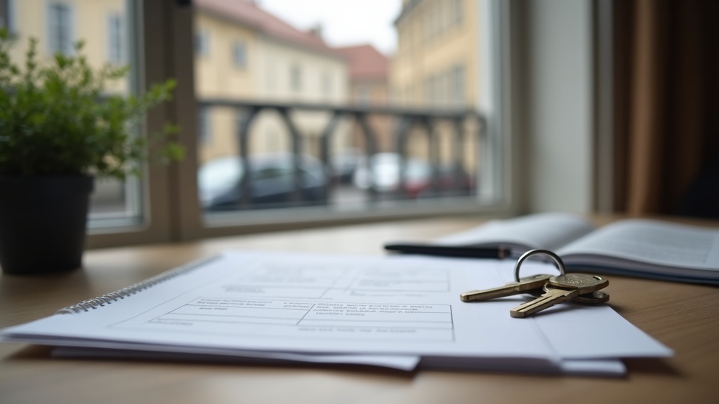 Keys and mortgage paperwork on a desk representing a mortgage in Europe as a non-resident