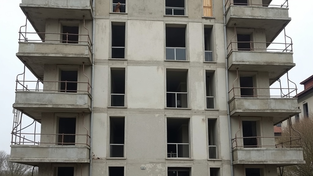 Partially built apartment block illustrating the off-plan property buying process in Europe