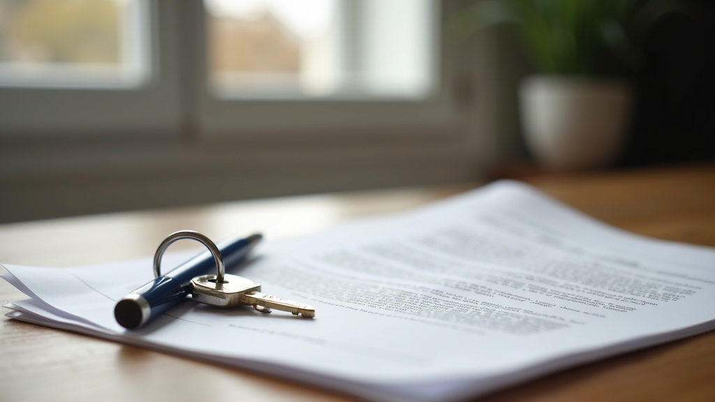 Apartment keys and lease document on a desk representing rental deposits in Europe