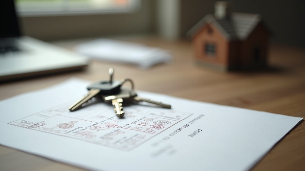House keys and official paperwork on a desk representing residency after selling property