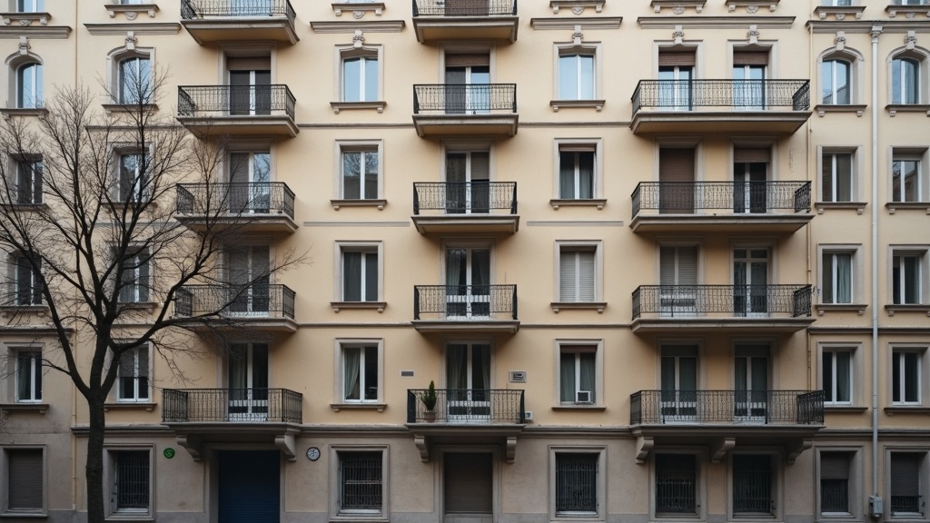 European apartment building facade relevant to non-resident mortgage lending