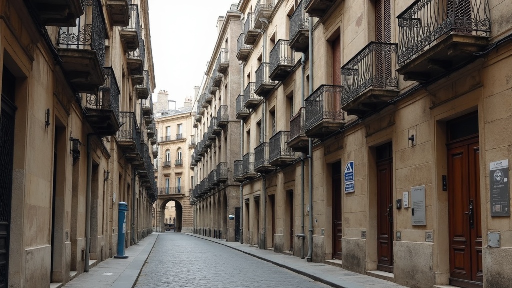 European apartment building street facade related to property purchase and transfer costs
