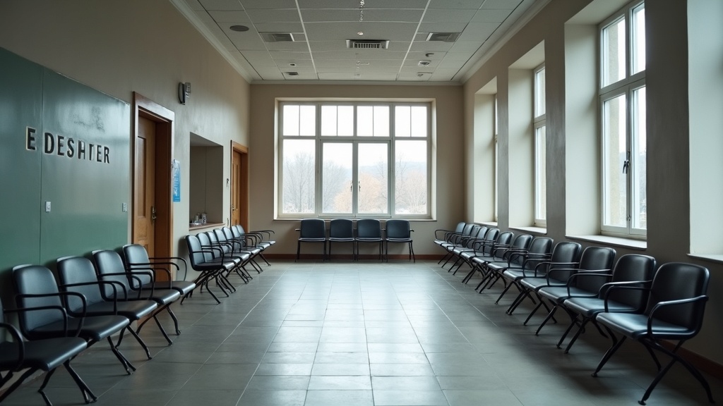 Municipal office interior where residency permit applications are typically processed in Europe