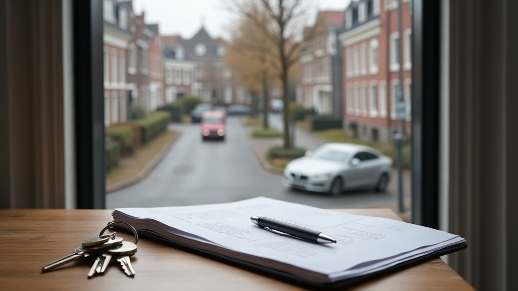 Keys and property documents on a desk during a Dutch property purchase