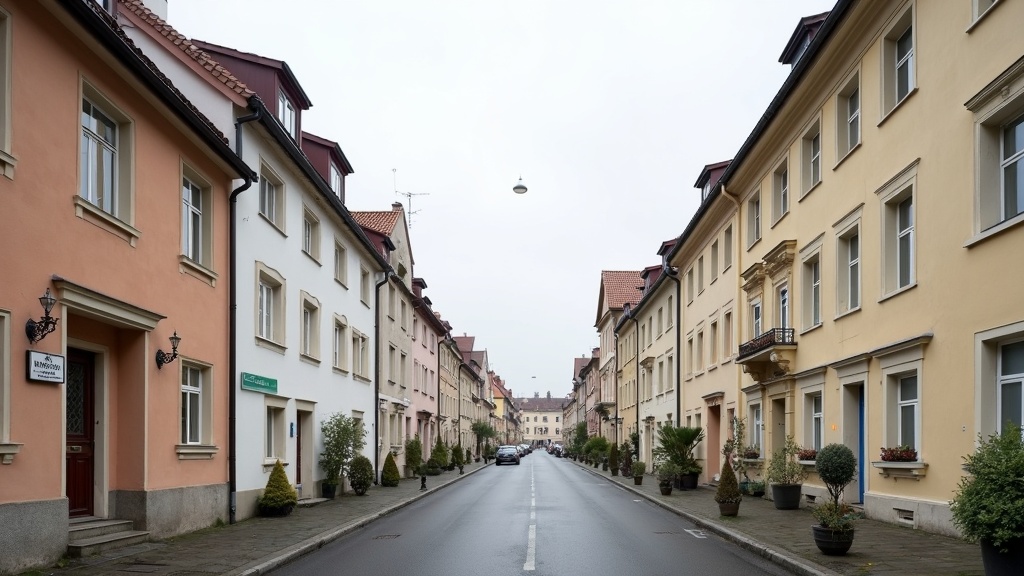 German residential townhouses illustrating the process of buying property in Germany