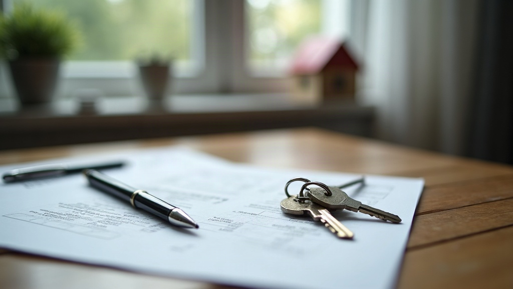 Desk with house keys and contract documents representing the Irish property buying process